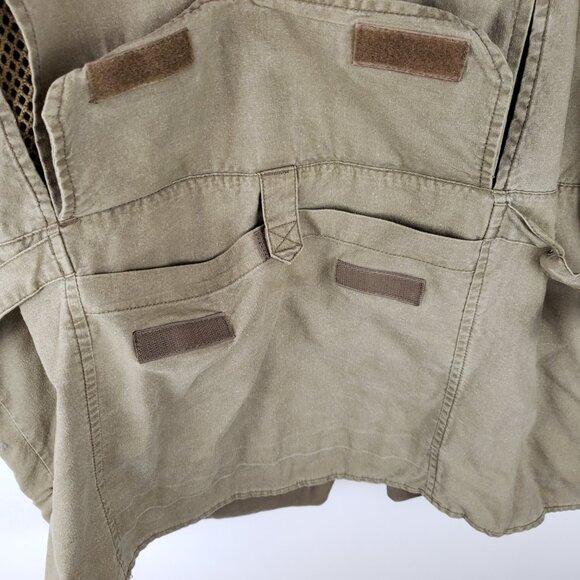 Eddie Bauer Utility Vest Cargo Heavyweight Cotton Olive Safari Photographer XL - Picture 6 of 9